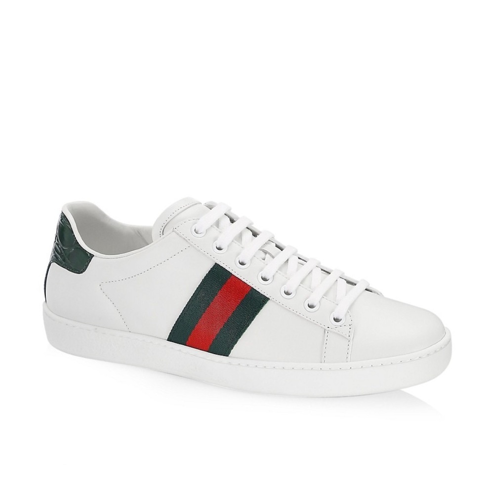 100% authentic Gucci Ace Leather Sneakers With Web Detail size 5.5 retail: $890